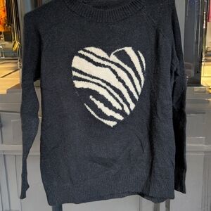 Super Soft, No Itch Black Heart Sweater